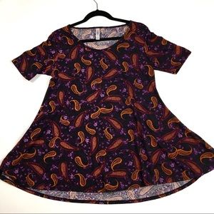 LuLaRoe Perfect T Shirt Size Small Black Purple